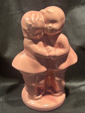 Vtg Shawnee Pottery Pink Boy Girl PLANTER/Vase